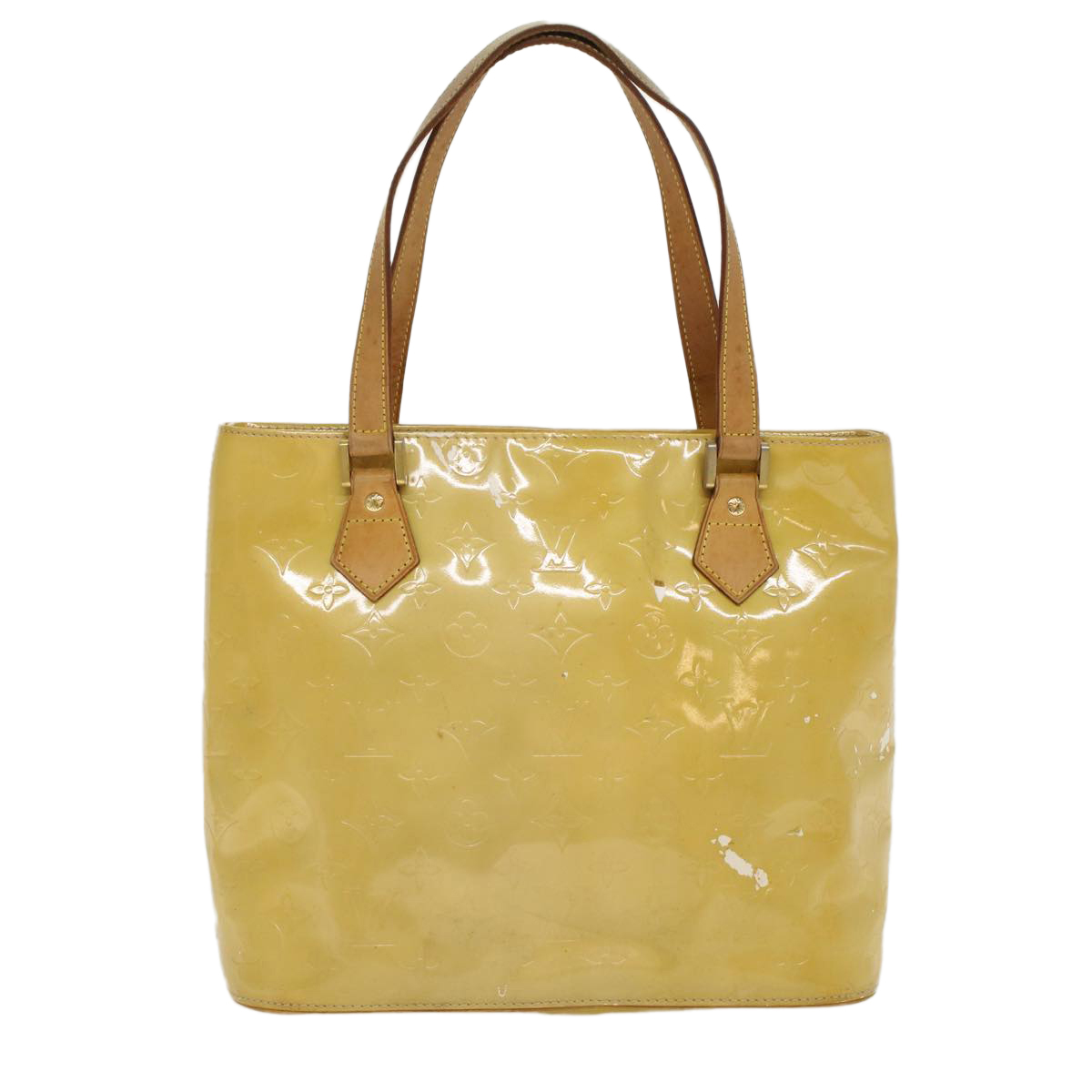 Louis Vuitton Monogram Vernis Houston Hand Bag Beige M91004 Lv Auth 46552